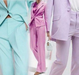 Pastellfarbene Damenanzüge sind ein Modethema im Sommer 2020.